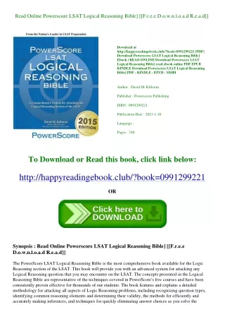 Read Online Powerscore LSAT Logical Reasoning Bible] [[F.r.e.e D.o.w.n.l.o.a.d R