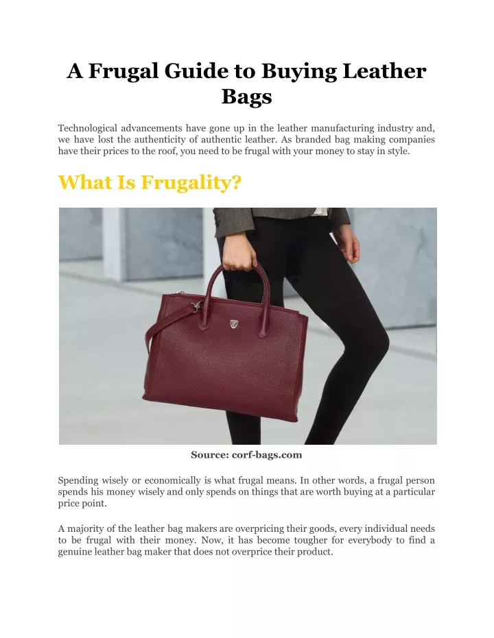a frugal guide to buying leather bags