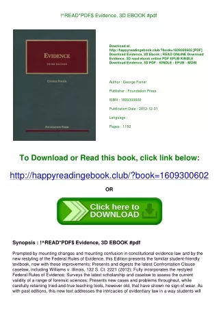!^READ*PDF$ Evidence  3D EBOOK #pdf