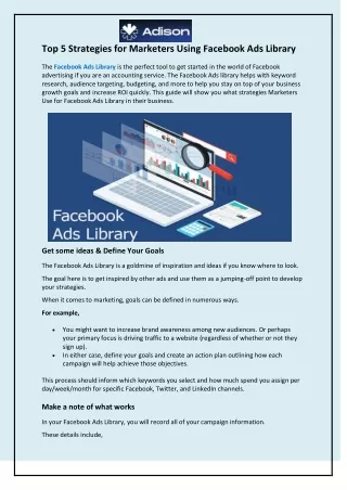 Top 5 Strategies for Marketers Using Facebook Ads Library