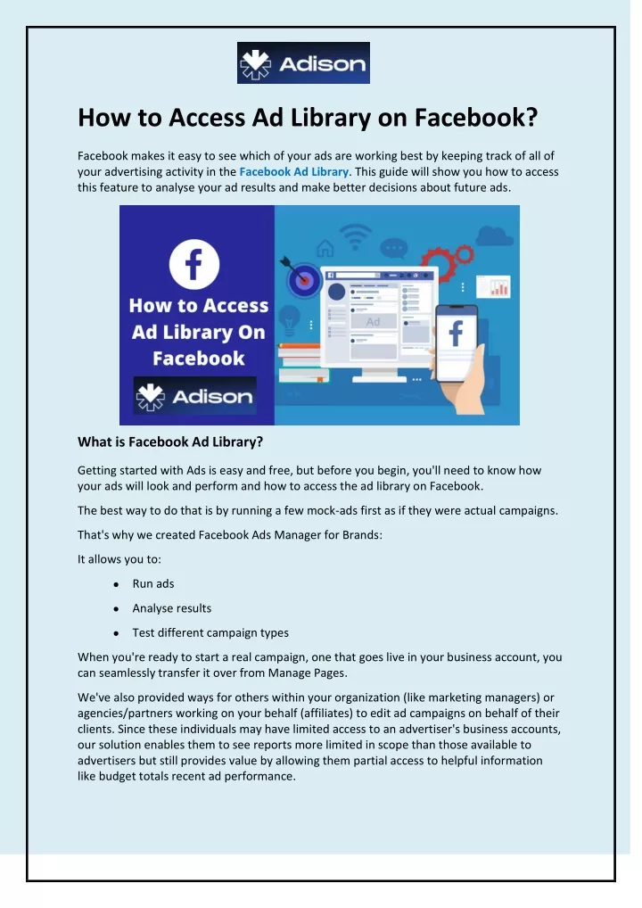 how to access ad library on facebook
