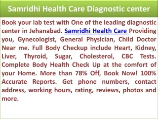Best Diagnostic Center In Jehanabad | Samridhi Health Care