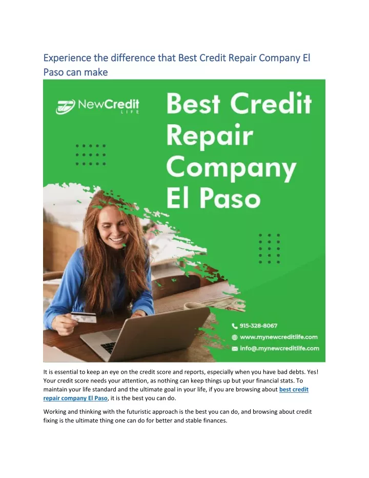 experience the difference that best credit repair
