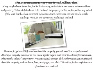 What are some important property records you should know about?