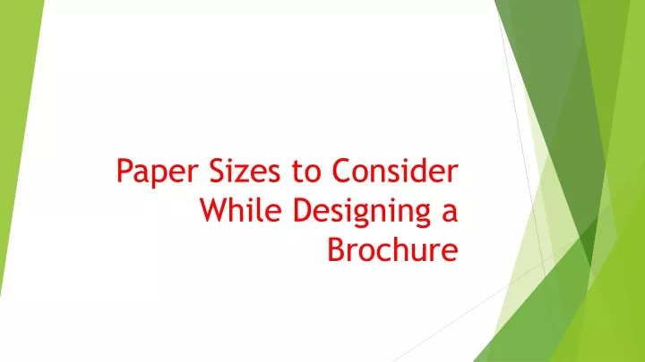 paper sizes to consider while designing a brochure