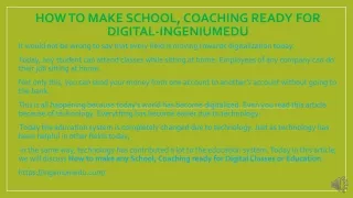 How to make School, Coaching ready for Digital