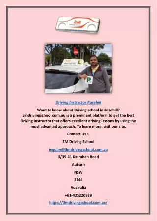 driving instructor rosehill