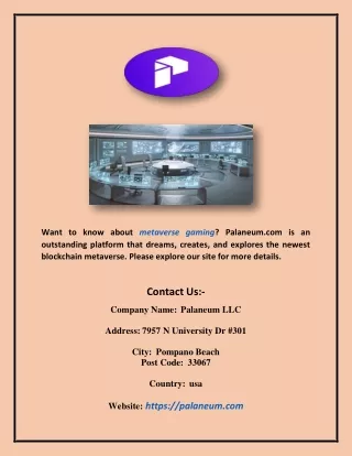 Blockchain Metaverse Gaming Platform | Palaneum.com