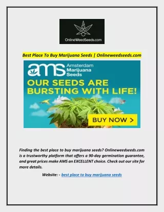 Best Place To Buy Marijuana Seeds | Onlineweedseeds.com