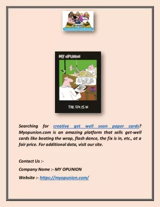 Creative Get Well Soon Paper Cards | Myopunion.com