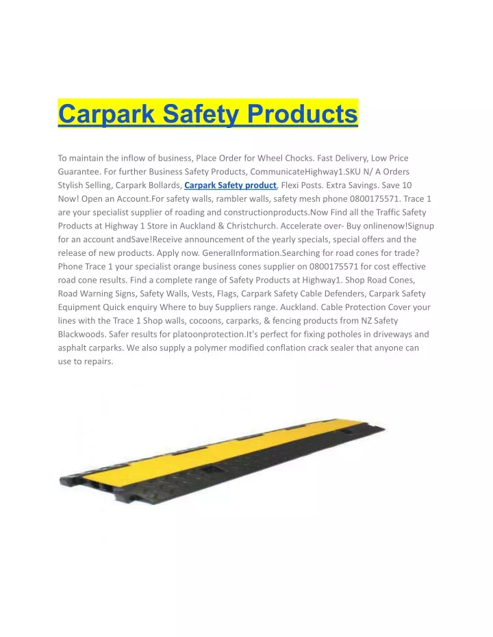 carpark safety products