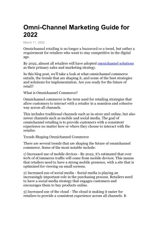 omni channel marketing guide for 2022