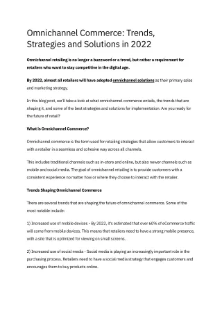 omnichannel commerce trends strategies
