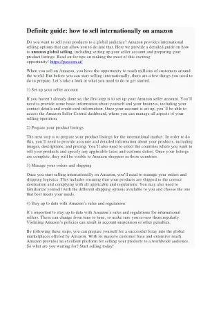 definite guide how to sell internationally
