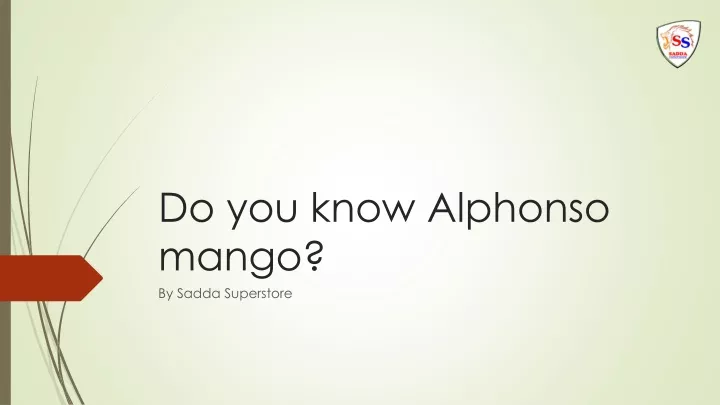 do you know alphonso mango