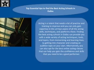 Top Essential tips to find the Best Acting Schools in Dallas