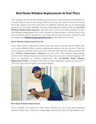 Best Home Window Replacement At Your Place