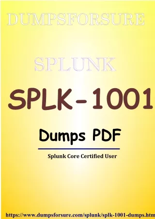 Download Free Demo SPLK-1001 Dumps PDF – DumpsForSure