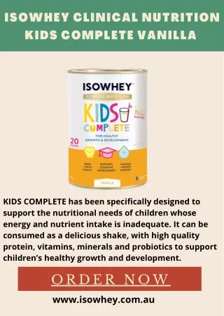 IsoWhey Clinical Nutrition Kids Complete Vanilla