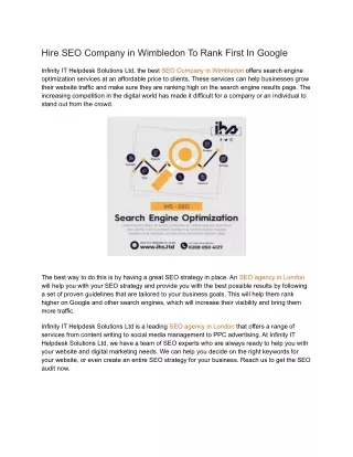 hire seo company in wimbledon to rank first