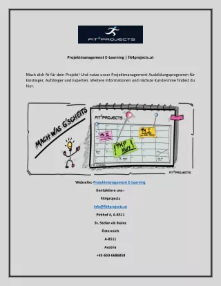 Projektmanagement E-Learning  fit4projects.at