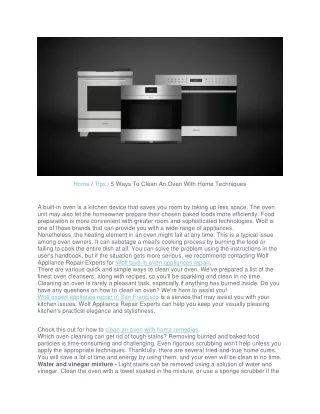 5 Ways To Clean An Oven With Home Techniques