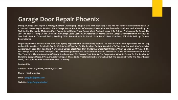 garage door repair phoenix