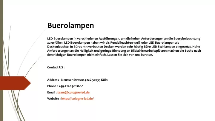 buerolampen