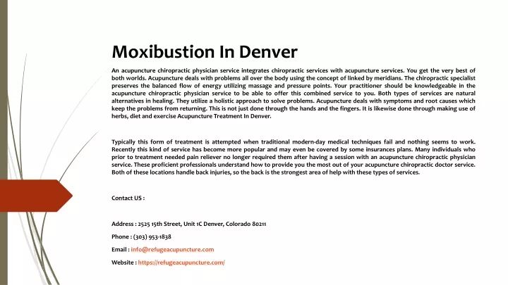 moxibustion in denver