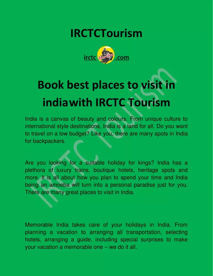 irctctourism