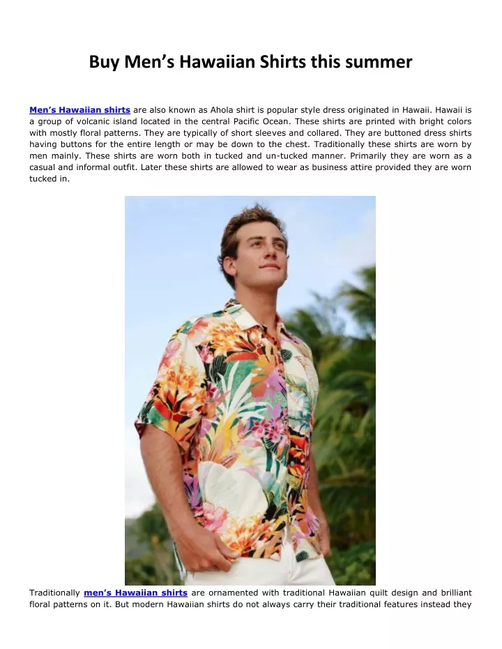 buy men s hawaiian shirts this summer