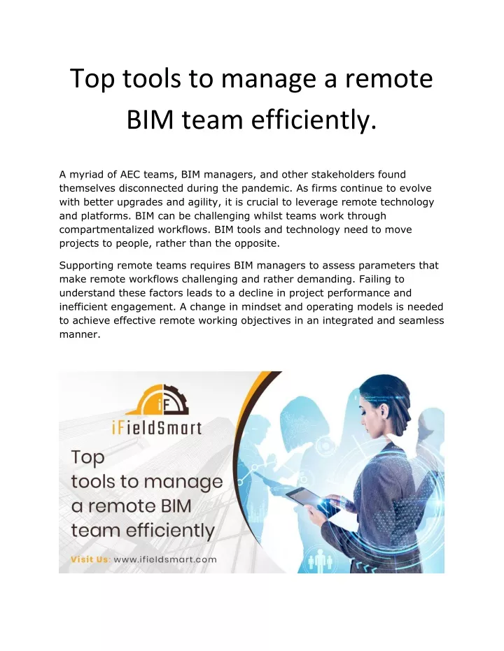 top tools to manage a remote bim team efficiently