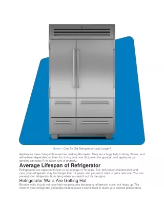 Can An Old Refrigerator Last Longer