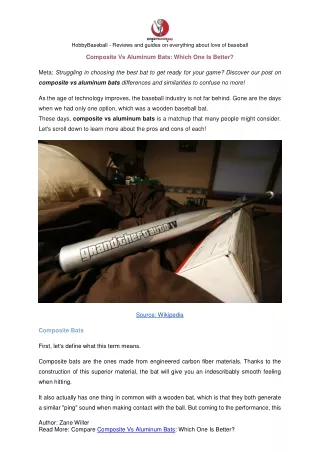 Composite Vs Aluminum Bats