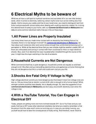 Commercial Electricians in Melbourne