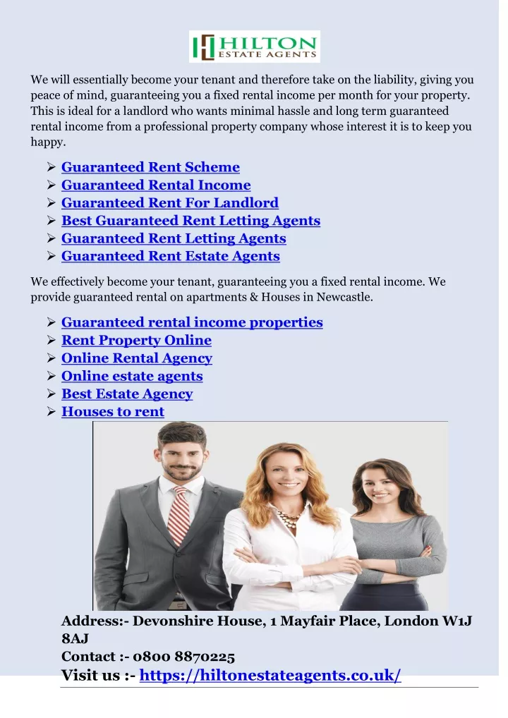 we will essentially become your tenant