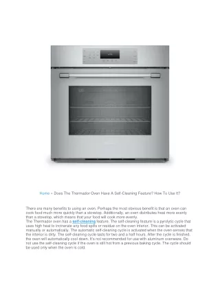 home does the thermador oven have a self cleaning