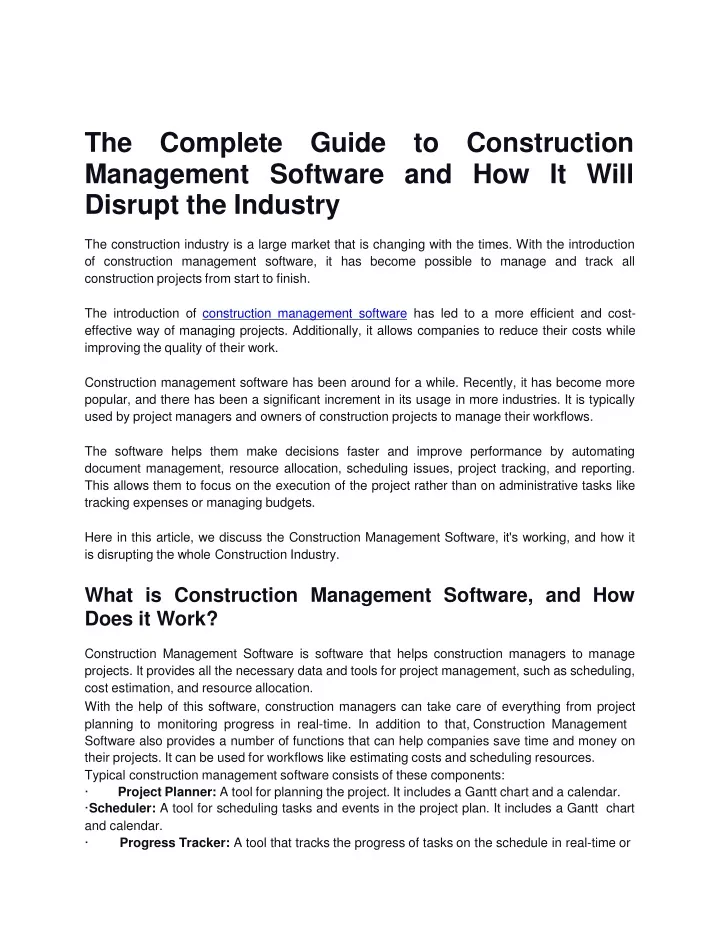 the complete guide to construction