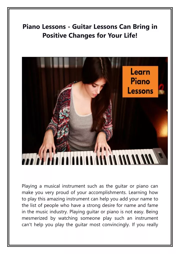 piano lessons guitar lessons can bring