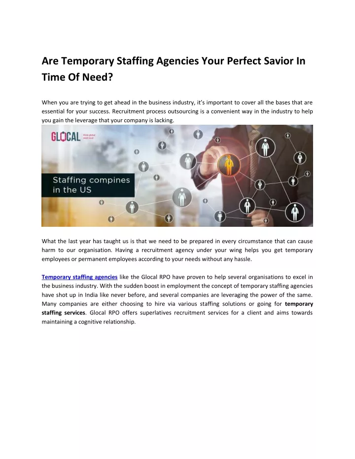 are temporary staffing agencies your perfect