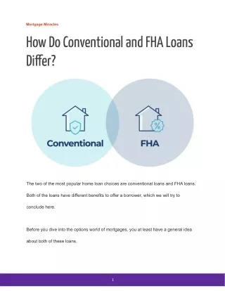 How Do Conventional and FHA Loans Differ?