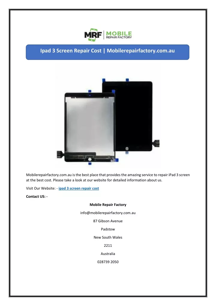 ipad 3 screen repair cost mobilerepairfactory