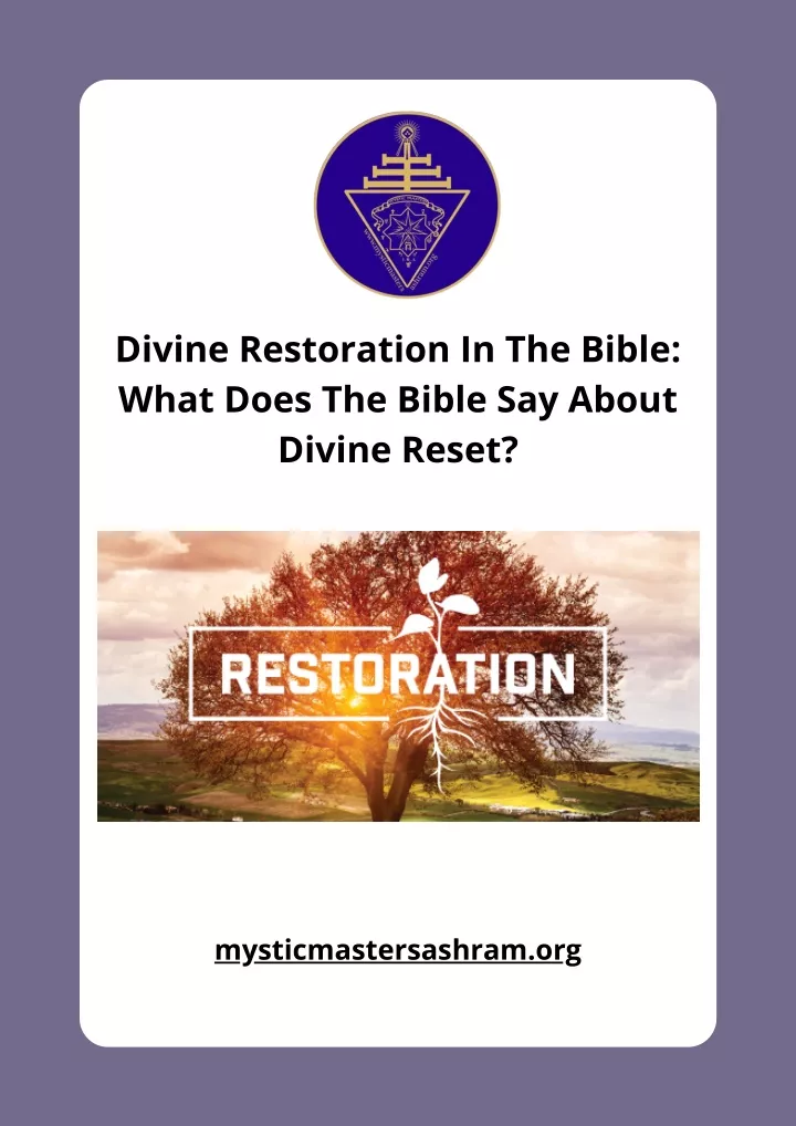 divine restoration in the bible what does