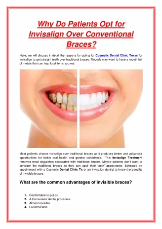 Why Do Patients Opt for Invisalign Over Conventional Braces