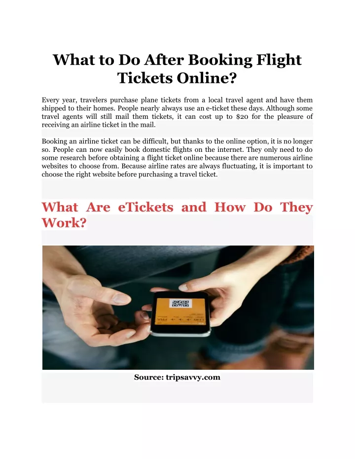 what to do after booking flight tickets online