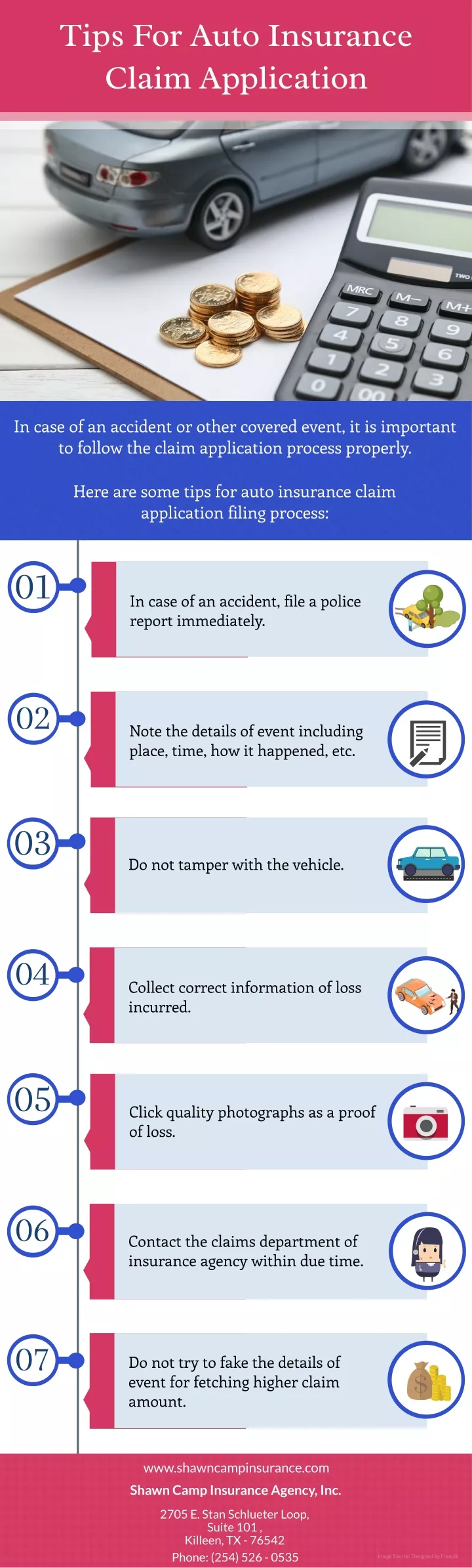 tips for auto insurance claim application