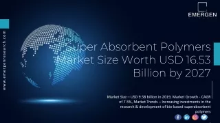 super absorbent polymers market size worth