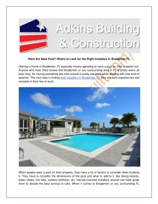 want the ideal pool where to look for the right