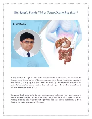 Why Should People Visit a Gastro Doctor Regularly?