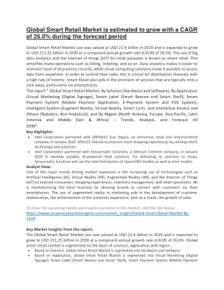 global smart retail market is estimated to grow